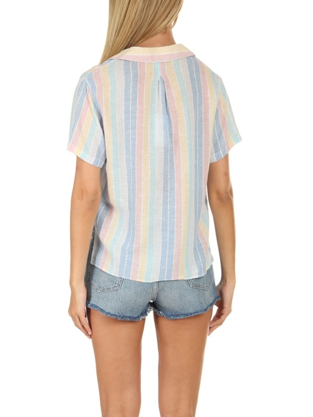 Rails Zuma Shirt Small Jubilee Stripe Pastel Metallic Button Down Short Sleeve - Picture 2 of 9